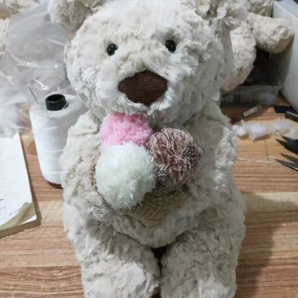 Jellycat Oatus Bear Bartholomew with Ice Cream NYC FAO Schwarz & Dust Bag USA - Picture 2 of 4